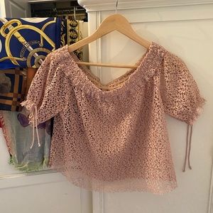 Zara Lace Light Pink Blouse Top